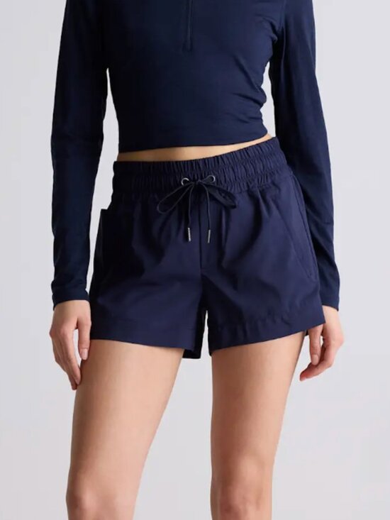 Quince Pants - NWT QUINCE Micro Ripstop Mid-Rise Hike Shorts Navy Blue Large